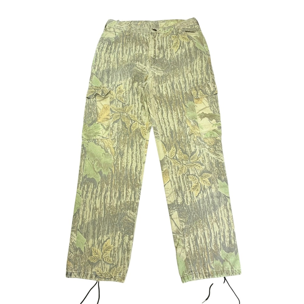 Liberty Cargo Pants Mens Medium Reg Camo Realtree Treebark Drawstring Hem USA